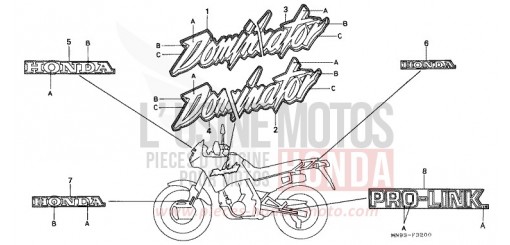 RAYURE/MARQUE NX650J de 1988